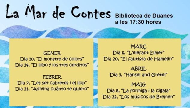 Imagen: Programación de cuentacuentos en la Mar de Contes en la Biblioteca de Duanes