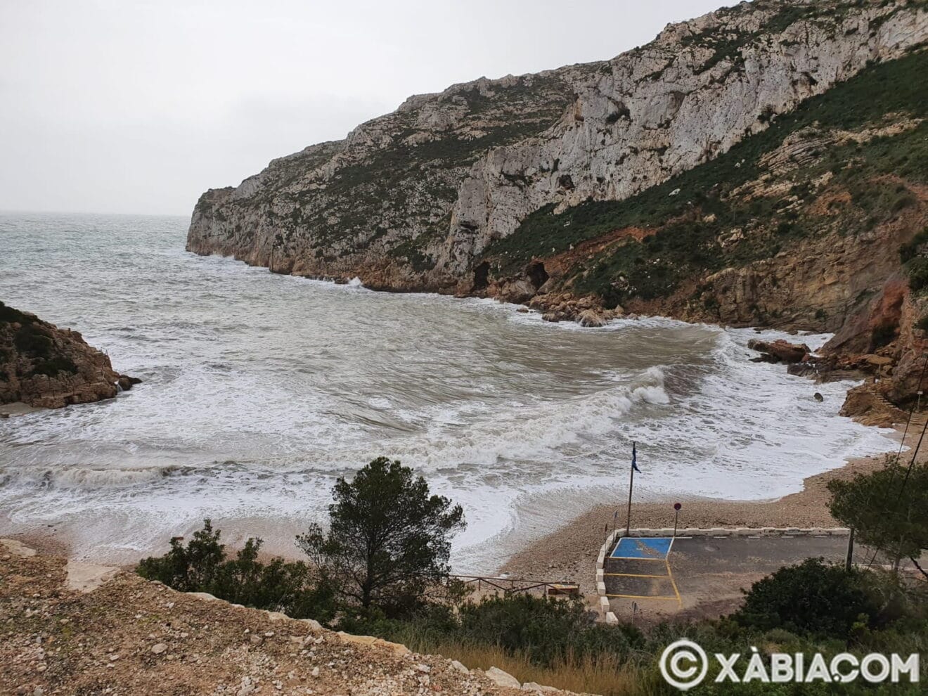 Temporal en la Cala de la Granadella