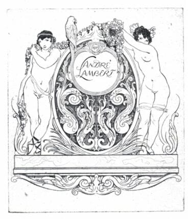 Cartel de André Lambert con figuras clásicas (Foto: https://esthisart.blogspot.com/ Blog de Estudios Valencianos Histórico-Artísticos)