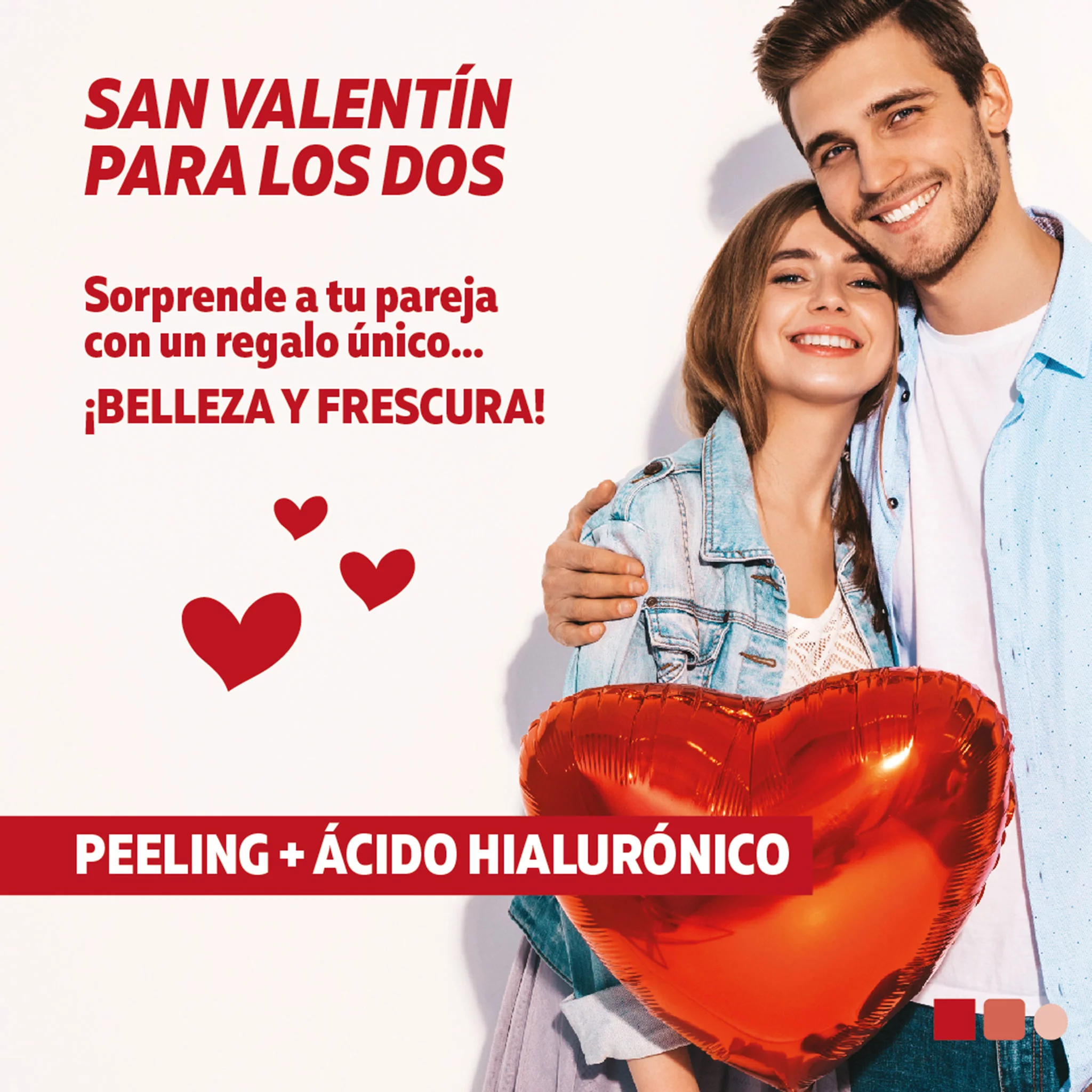 Cartel con una idea para regalar en San Valentín – Clínica Estética Castelblanque