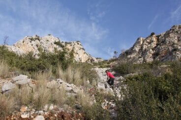 Durante la carrera del Granadella Trail