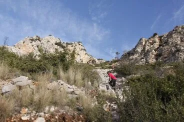 Durante la carrera del Granadella Trail