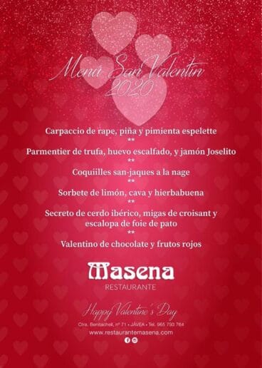 Menú de San Valentín en Jávea – Restaurante Masena