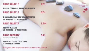 Packs de regalo deportivos o de relax en Centro Deportivo Dénia