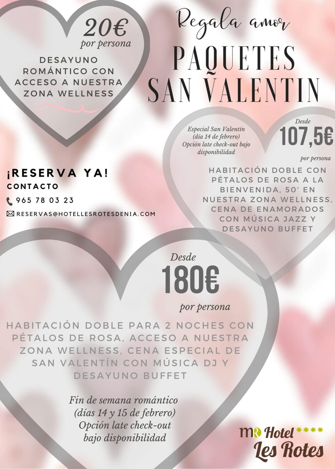 Packs de San Valentín en Hotel Les Rotes
