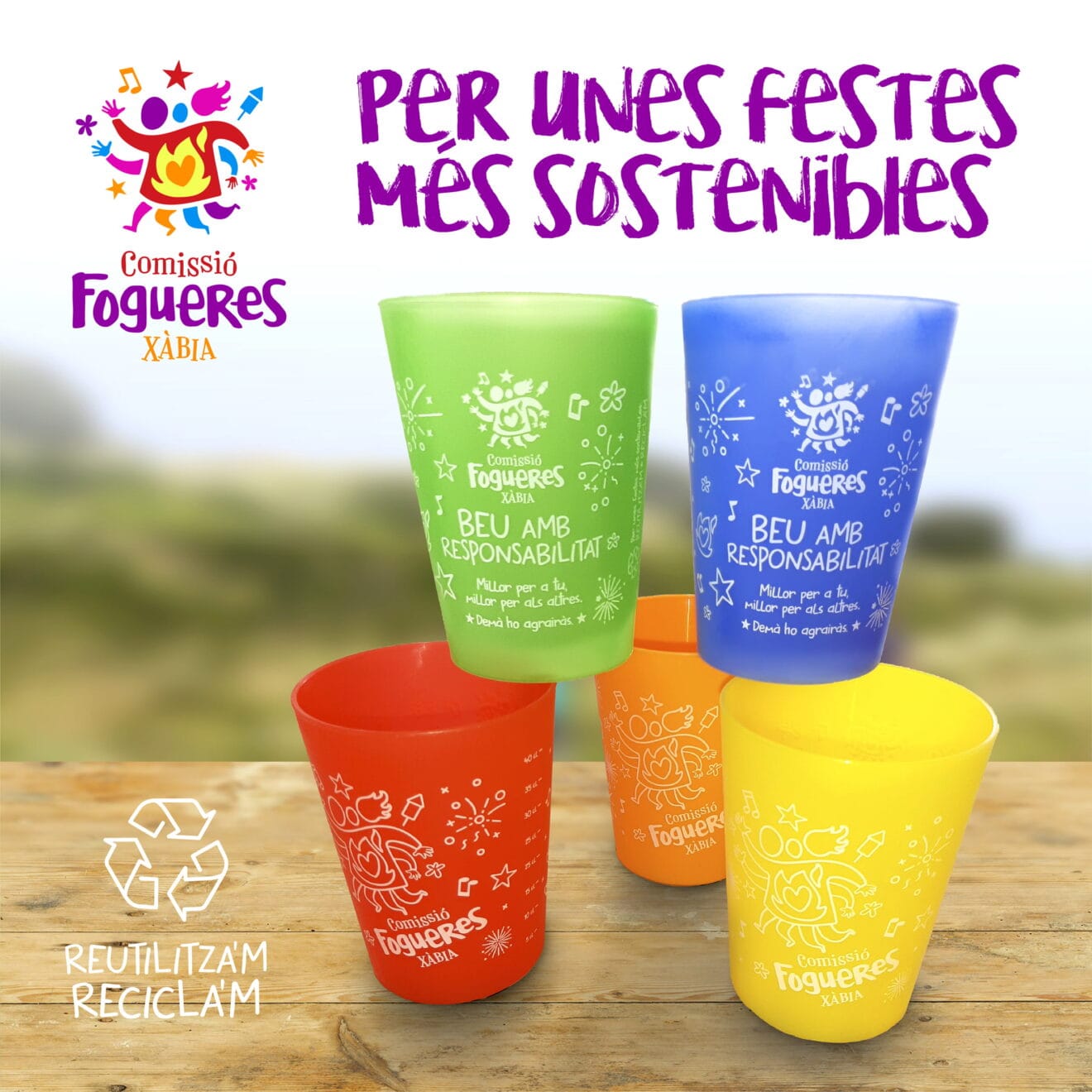 Vasos reutilizables para fiestas
