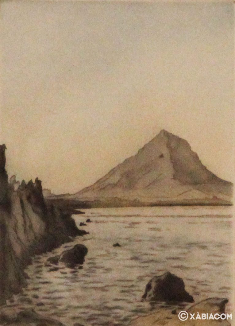 Vista del Montgó desde Jávea, grabado de André Lambert