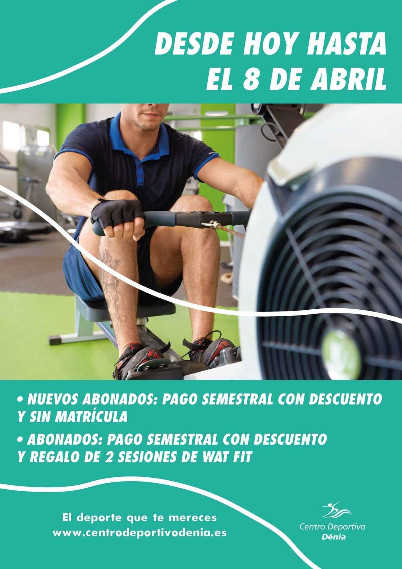 Cartel de nueva promoción para abonados - Centro Deportivo Dénia