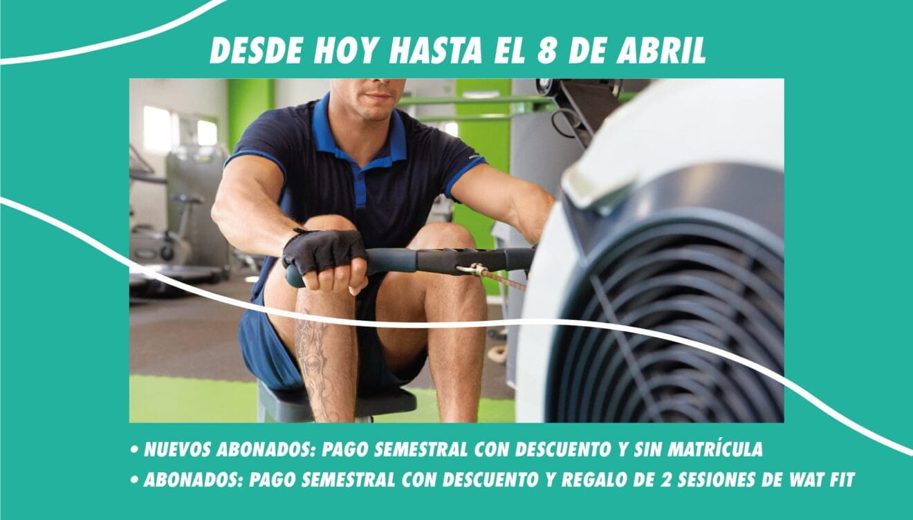 Cartel de nueva promoción para abonados en Centro Deportivo Dénia