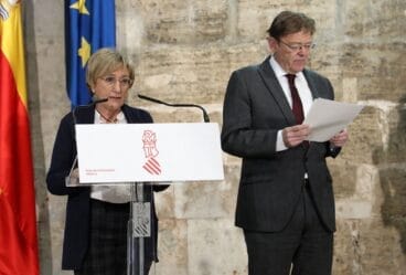 La consellera Ana Barceló en una de las comparecencias