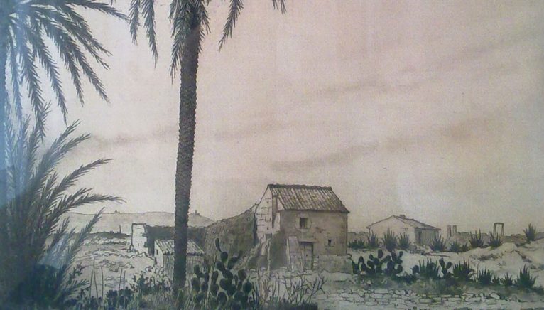 Paisaje rural del ilustrador, pintor y grabador André Lambert