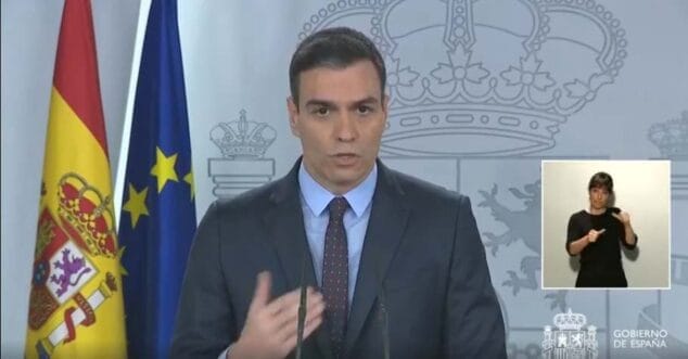 Imagen: Pedro Sánchez en la comparecencia