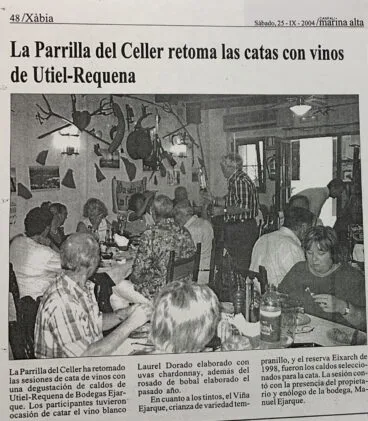 Recorte de prensa comarcal sobre la Cata de la Parrilla en 2004