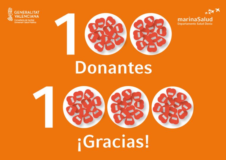100 donantes, 1000 gracias del hospital de Dénia
