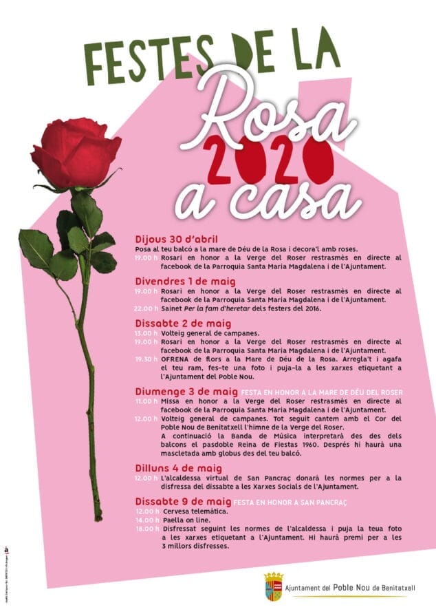 Imagen: Programación Festes de la Rosa 2020