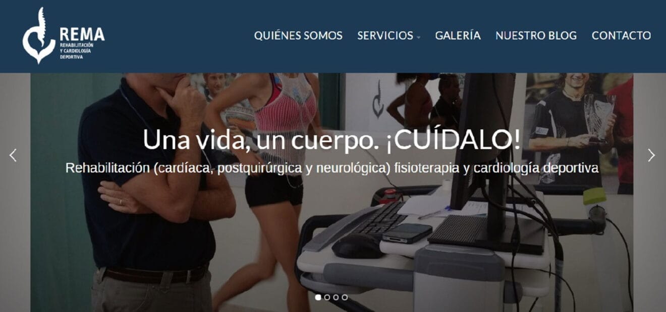Imagen de la nueva web de REMA (Rehabilitación Marina Alta)