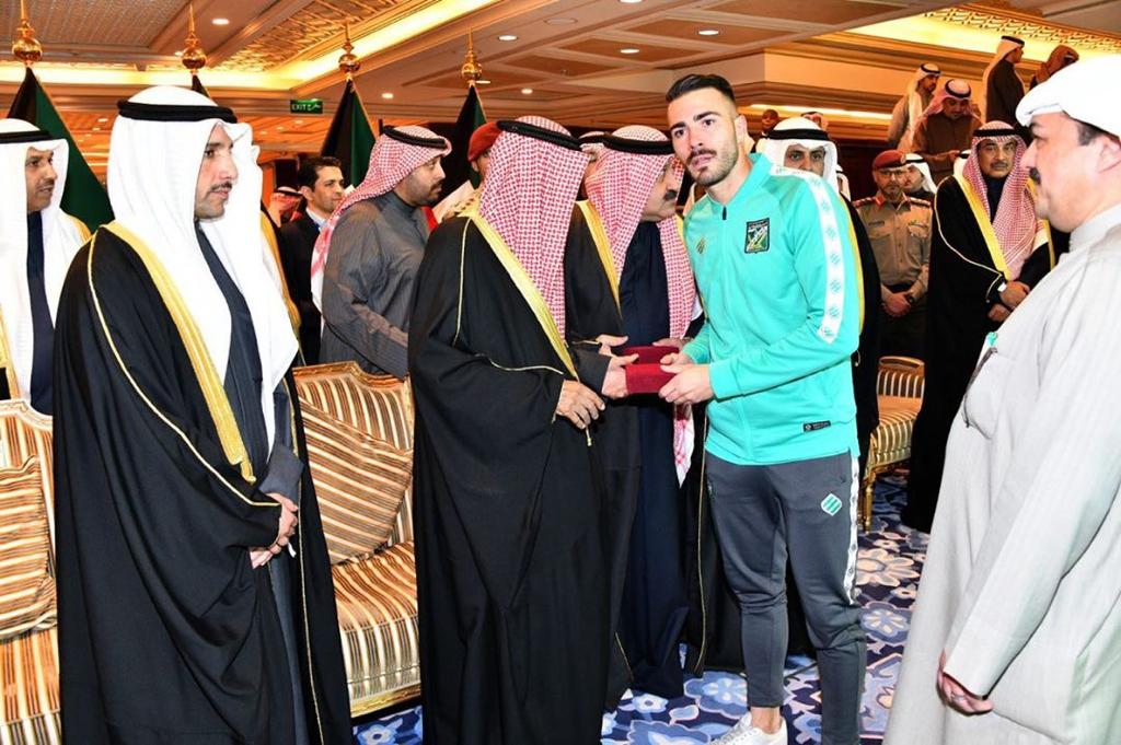 Xavi Torres con el principe de Kuwait