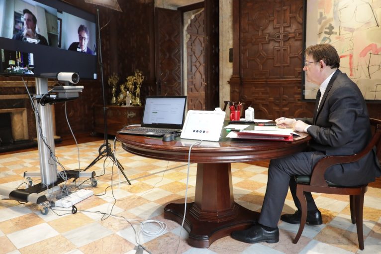 Ximo Puig en videoconferencia