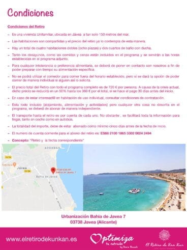 Condiciones de los retiros de El Retiro de Kun Kan