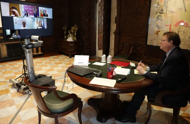 Imagen: President de la Generalitat en videoconferencia