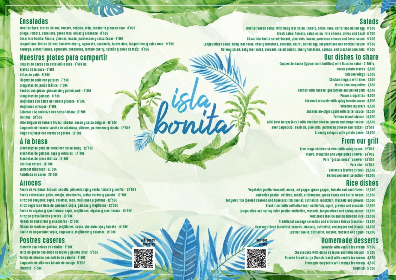 Carta isla bonita 2022