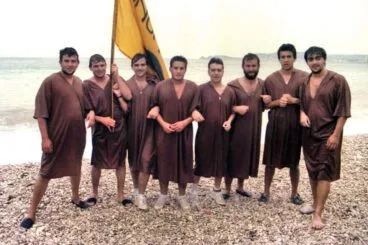 Componentes de Filà Baharis en el Desembarco en 1986