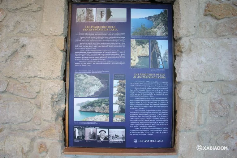 Information panel on the history of Les Pesqueres de Xàbia