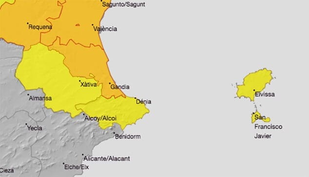 Imagen: Predicción de la AEMET del domingo 7 de junio