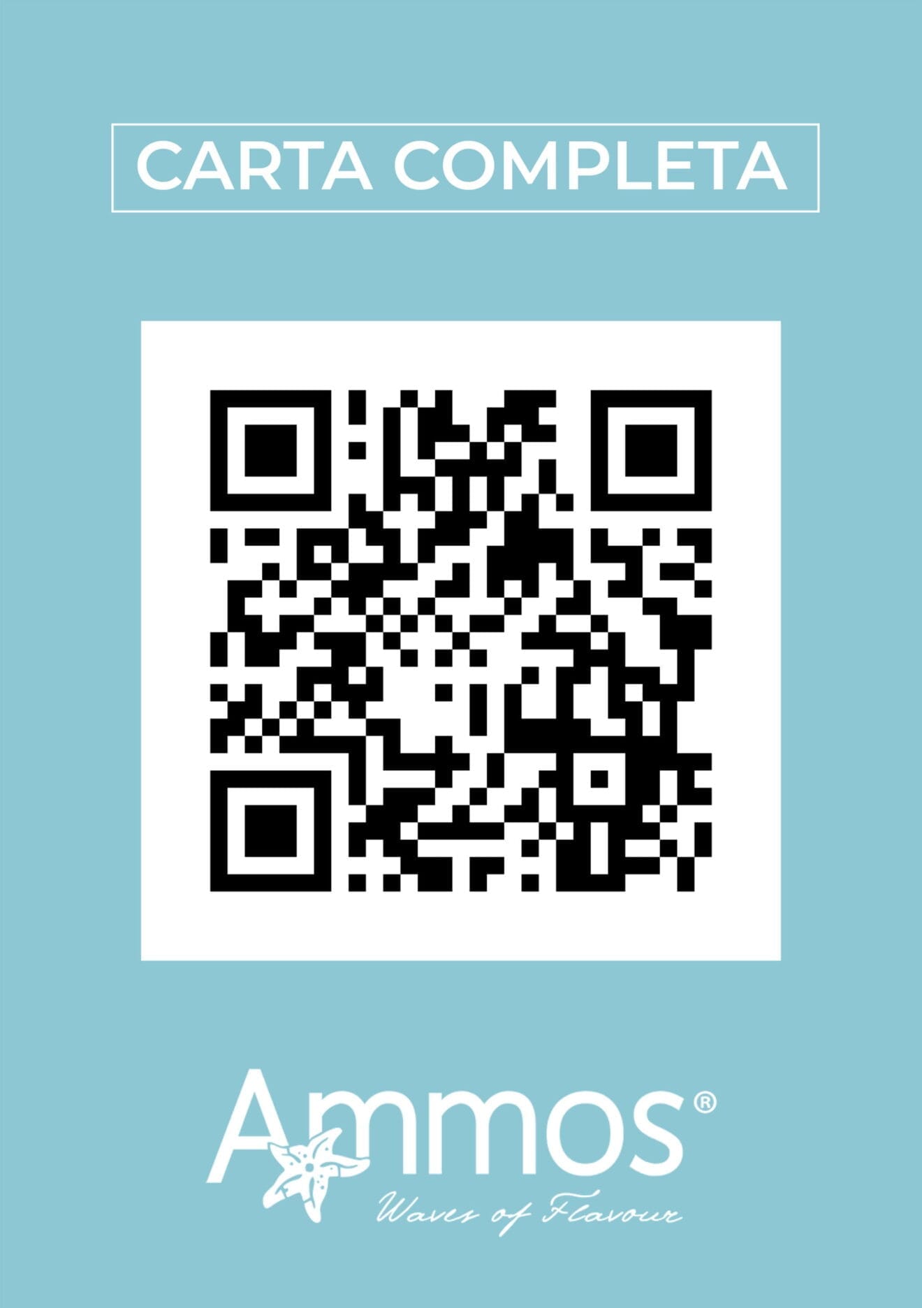 Codigo QR que contiene la carta de Restaurante Ammos Moraira - Avantcem