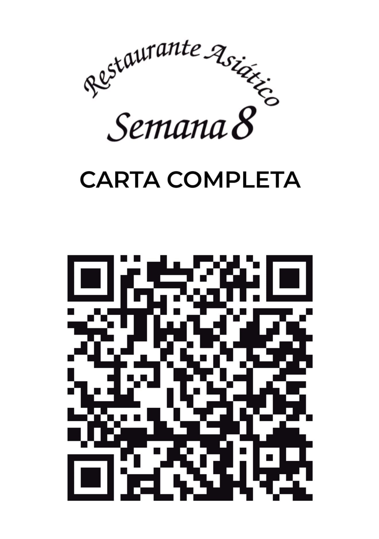 Carta generada con código QR de Restaurante Asiático Semana 8 - Avantcem