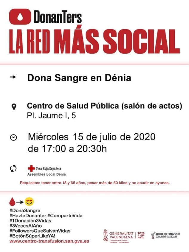 Imagen: Colecta de sangre en Dénia