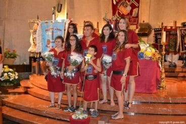 Filà Ballesters de Xàbia en la ofrenda floral a Sant Jaume