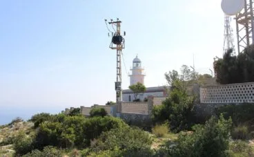 Lateral del faro del Cabo de San Antonio de Xàbia