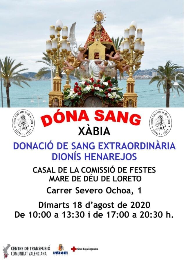 Imagen: Cartel Donación de Sangre Extraordinaria Mare de Déu de Loreto 2020