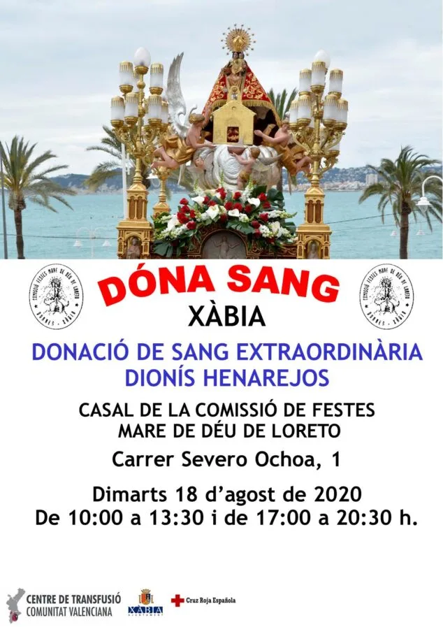 Imagen: Cartel Donación de Sangre Extraordinaria Mare de Déu de Loreto 2020