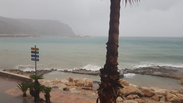 Lluvia en el Port de Xàbia