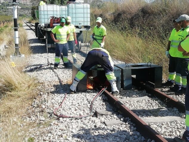 Imagen: Obras línea ferrocarril Teulada - Gata de Gorgos