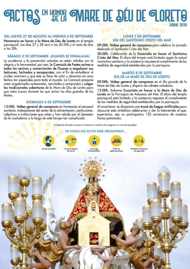 Imagen: Programa Actos en honor a la Mare de Déu de Loreto 2020