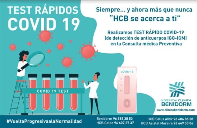 Imagen: Si tienes dudas, realízate un test rápido COVID-19 en Hospital Clínica Benidorm (HCB)