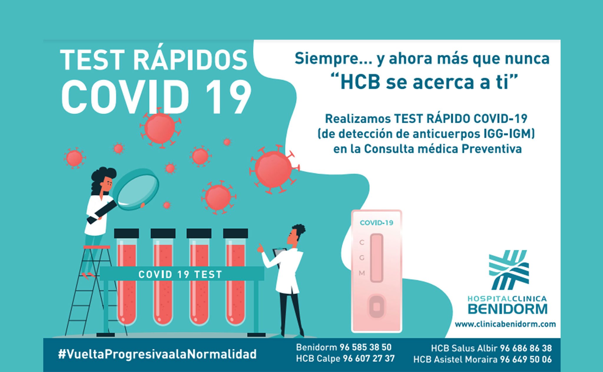Realízate un test rápido COVID-19 en Hospital Clínica Benidorm (HCB)