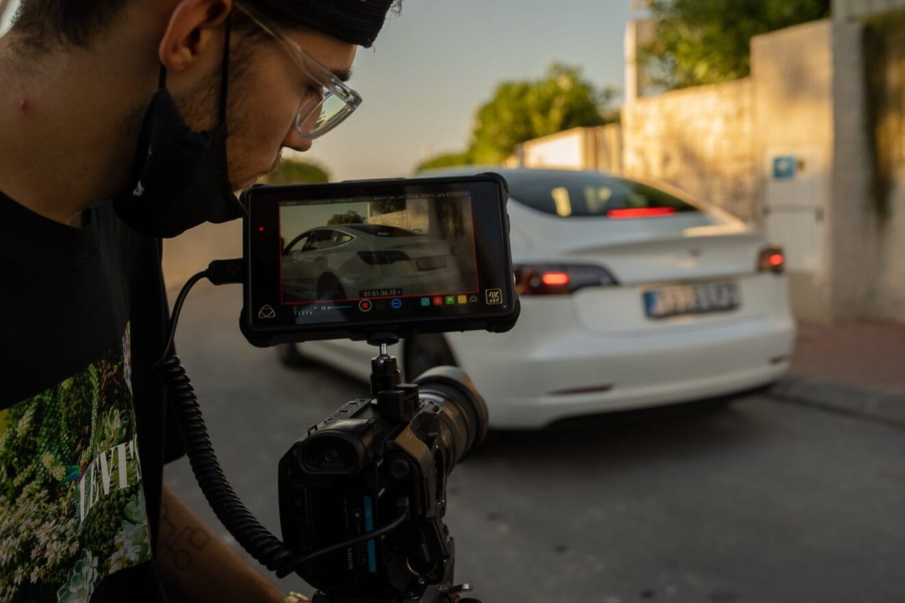 Alex Perez durante el rodaje del spot