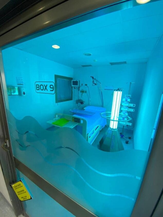 Imagen: Desinfección de unidades UCI con luz ultravioleta - Hospital Clínica Benidorm (HCB)