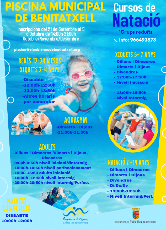 Imagen: Información para matrícula de la piscina municipal