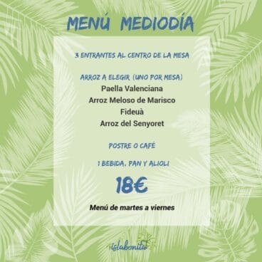 Menú de mediodía – Isla Bonita
