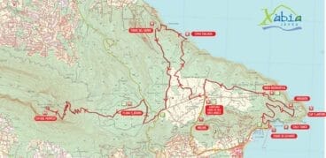 Plano de las rutas de Xàbia (Fuente: Turisme Xàbia)