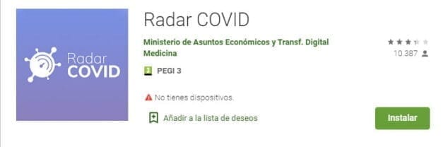 Imagen: App Radar Covid