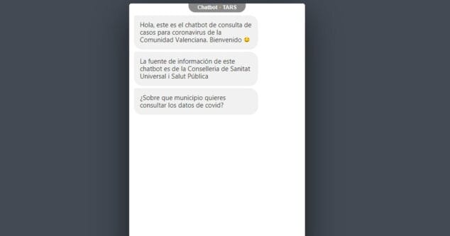 Imagen: Chat de consulta de Generalitat sobre el COVID-19