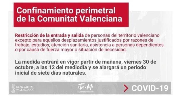 Imagen: Confinamiento perimetral en la Comunitat