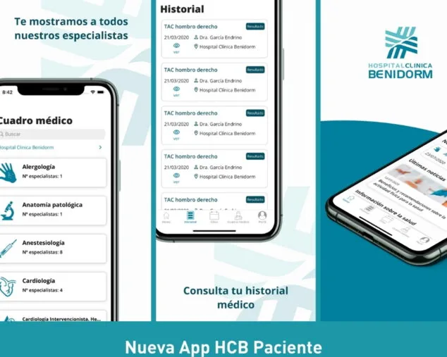 Imagen: Nueva aplicación para móvil de Hospital Clínica Benidorm (HCB)