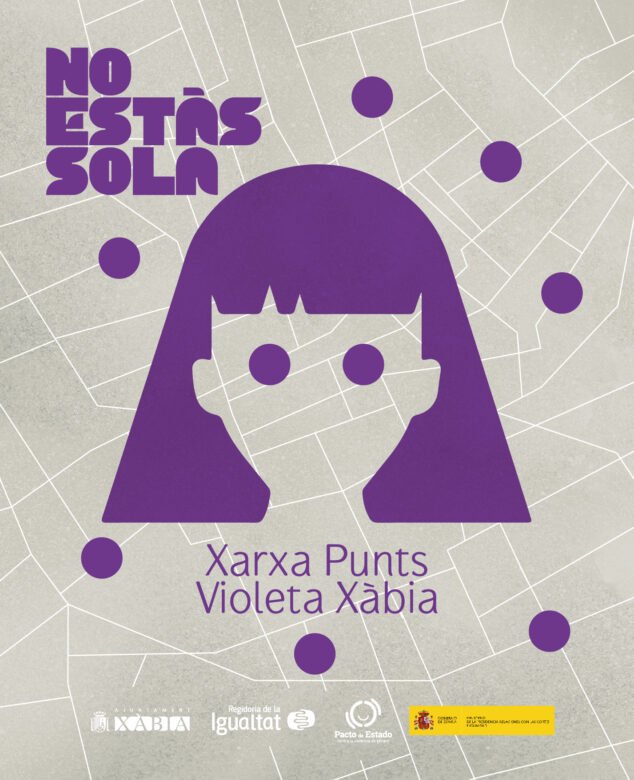 Imagen: Cartel de Puntos Violeta en Xàbia